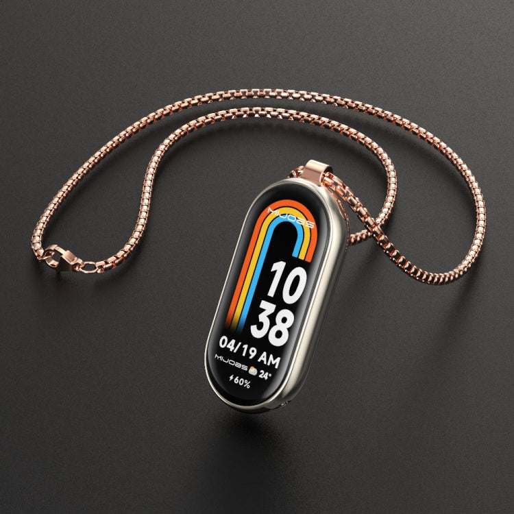 For Xiaomi Mi Band 8 Mijobs Metal Pendant Stainless Steel Watch Necklace