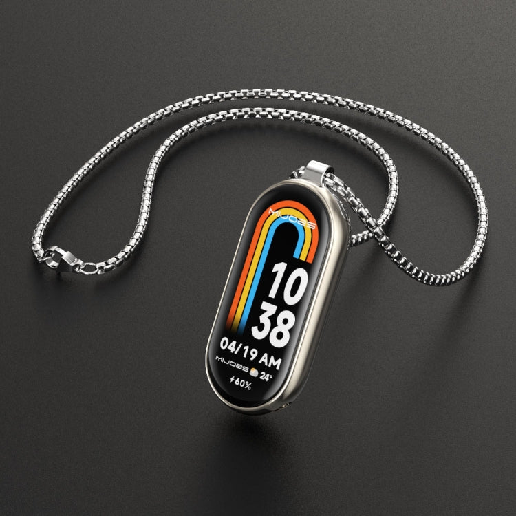 For Xiaomi Mi Band 8 Mijobs Metal Pendant Stainless Steel Watch Necklace