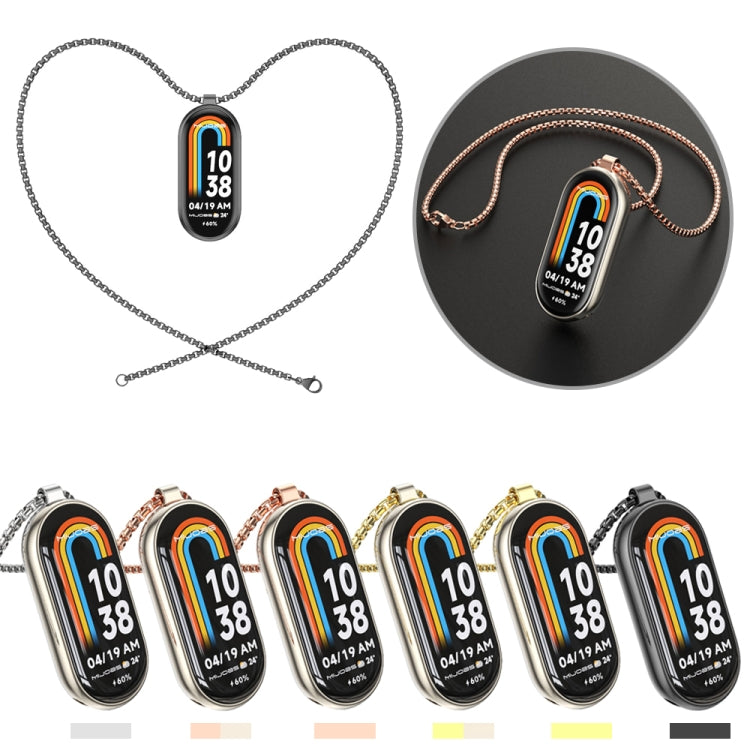 For Xiaomi Mi Band 8 Mijobs Metal Pendant Stainless Steel Watch Necklace
