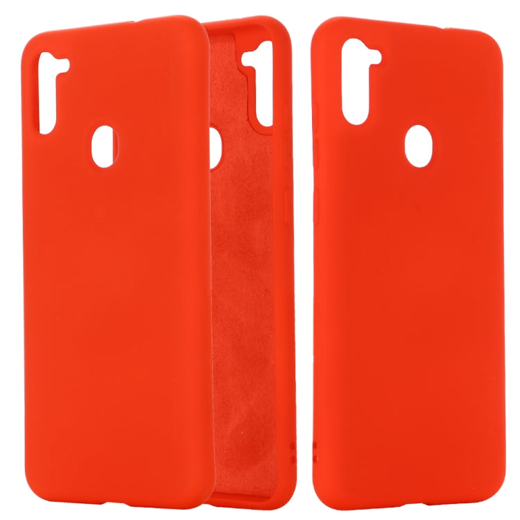 For Samsung Galaxy M11/A11 EU Solid Color Liquid Silicone Shockproof Full Coverage Protective Case