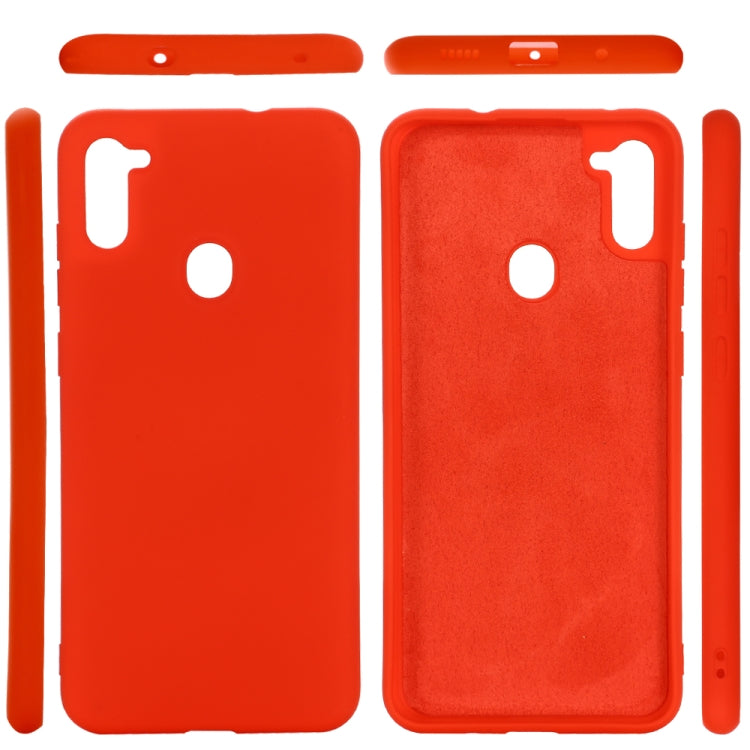 For Samsung Galaxy M11/A11 EU Solid Color Liquid Silicone Shockproof Full Coverage Protective Case