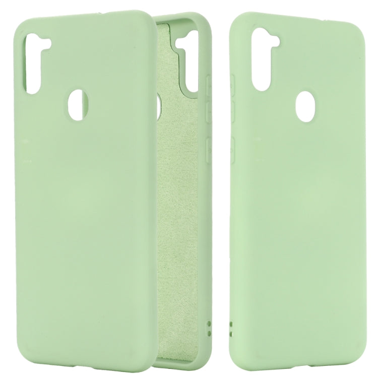 For Samsung Galaxy M11/A11 EU Solid Color Liquid Silicone Shockproof Full Coverage Protective Case