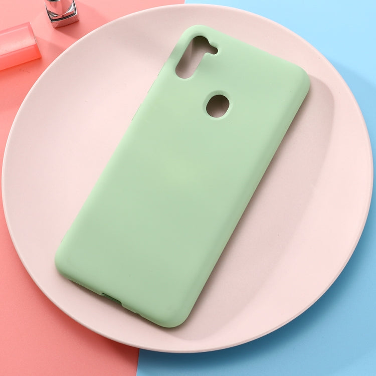 For Samsung Galaxy M11/A11 EU Solid Color Liquid Silicone Shockproof Full Coverage Protective Case