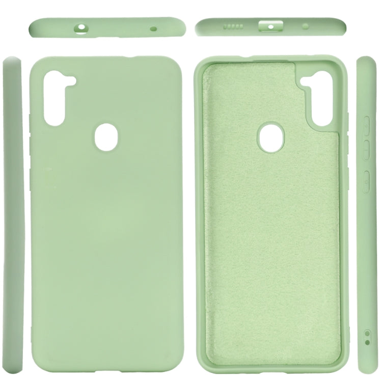 For Samsung Galaxy M11/A11 EU Solid Color Liquid Silicone Shockproof Full Coverage Protective Case