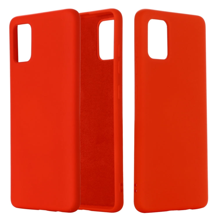 For Xiaomi Mi 10 Lite Solid Color Liquid Silicone Shockproof Full Coverage Protective Case