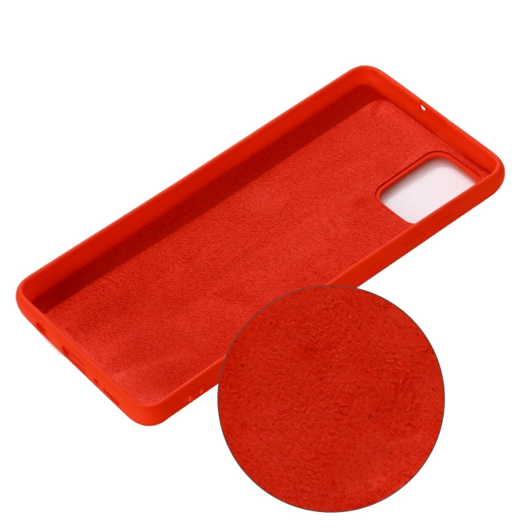 For Xiaomi Mi 10 Lite Solid Color Liquid Silicone Shockproof Full Coverage Protective Case