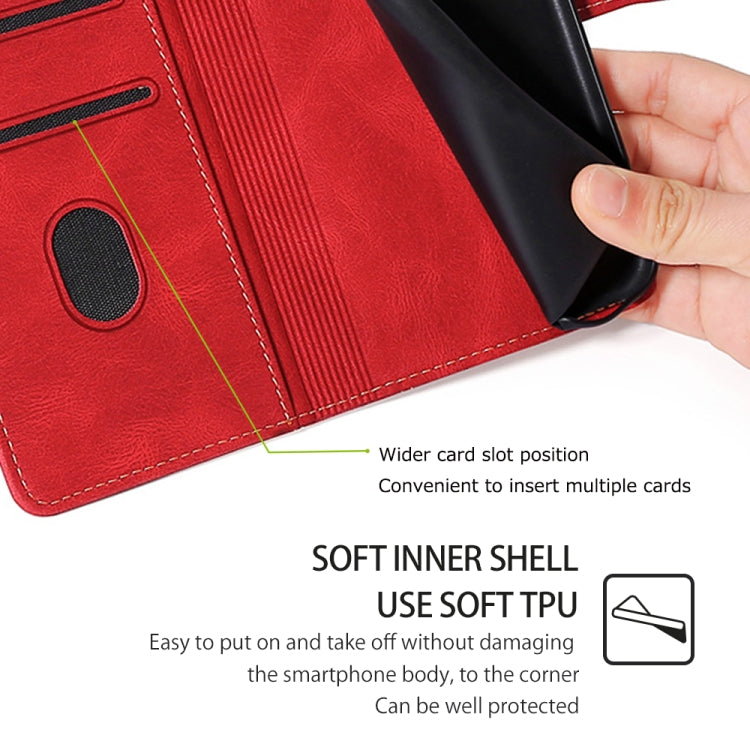 For Samsung Galaxy M15 5G Skin Feel Magnetic Buckle Leather Phone Case