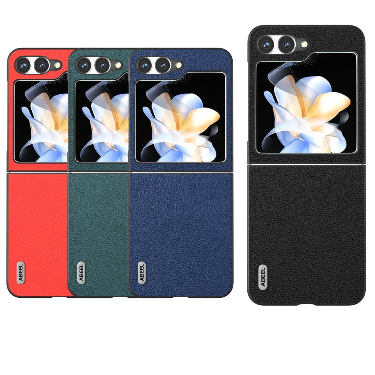 For Samsung Galaxy Z Flip6 / Flip7 FE ABEEL Genuine Leather Luolai Series Phone Case