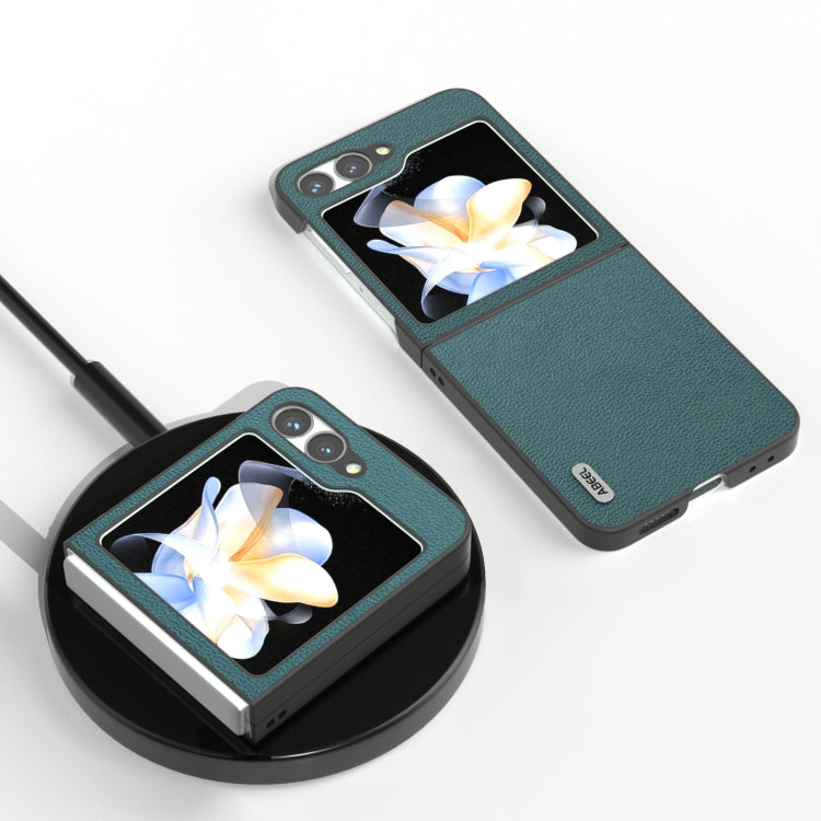 For Samsung Galaxy Z Flip6 / Flip7 FE ABEEL Genuine Leather Luolai Series Phone Case