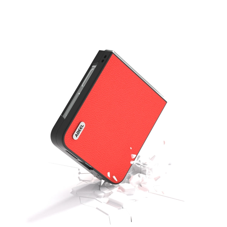 For Samsung Galaxy Z Flip6 / Flip7 FE ABEEL Genuine Leather Luolai Series Phone Case