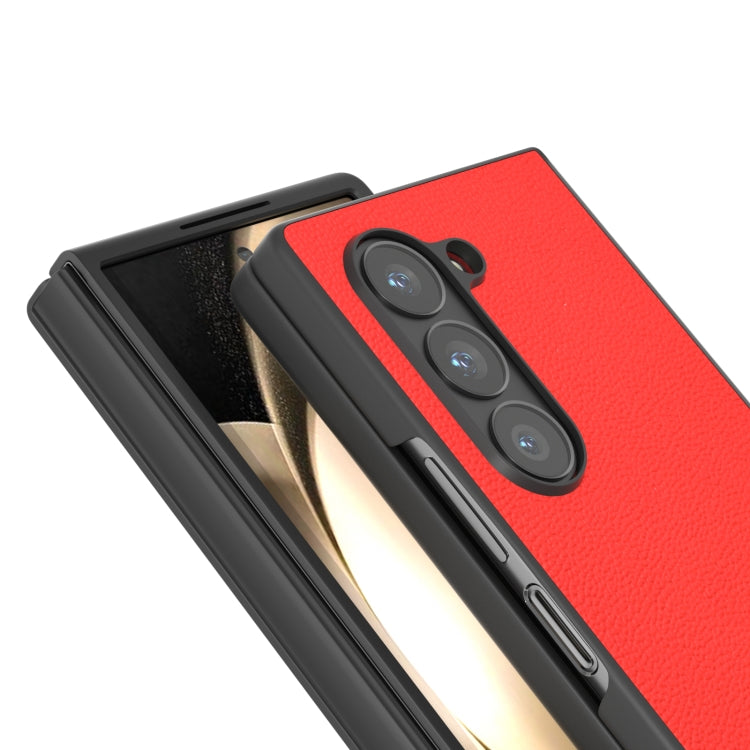 For Samsung Galaxy Z Fold6 ABEEL Genuine Leather Luolai Series Phone Case