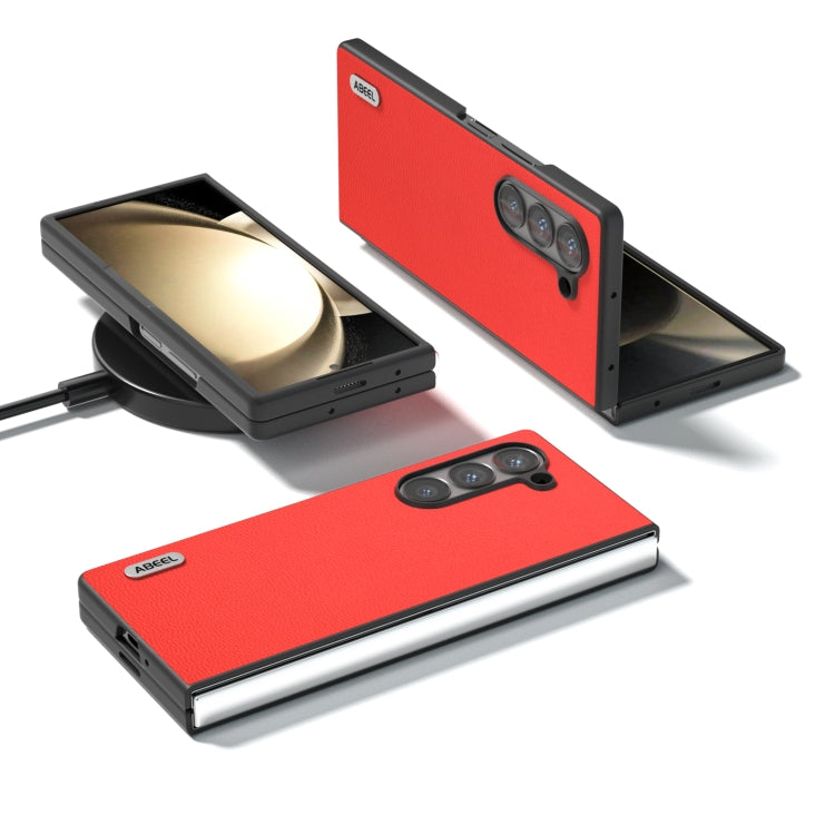 For Samsung Galaxy Z Fold6 ABEEL Genuine Leather Luolai Series Phone Case