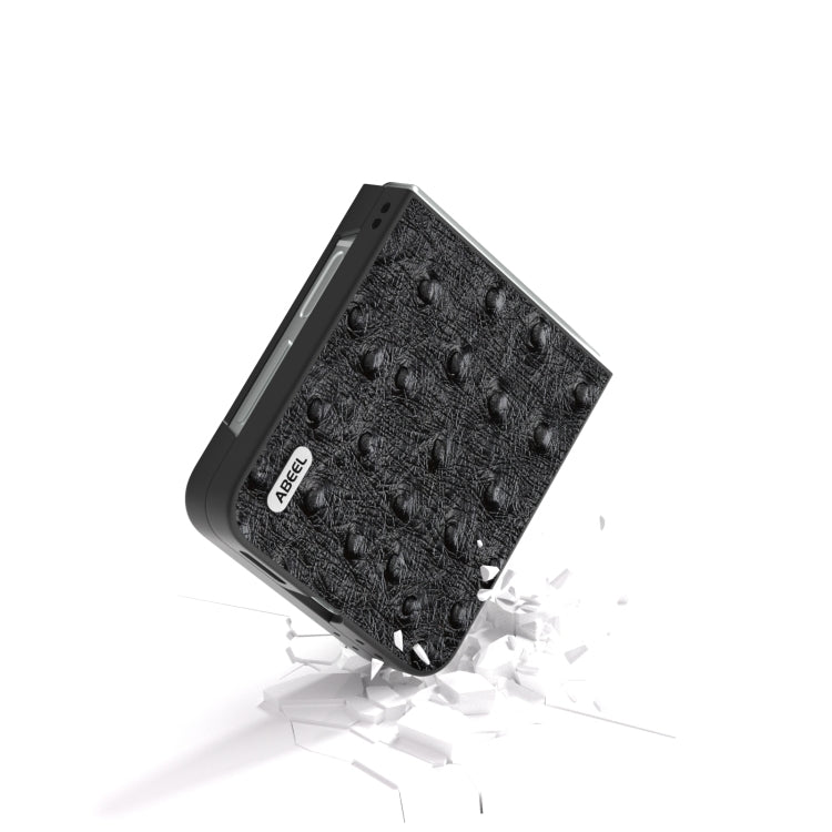 For Samsung Galaxy Z Flip6 / Flip7 FE ABEEL Genuine Leather Ostrich Texture Phone Case