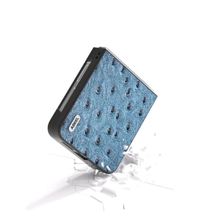 For Samsung Galaxy Z Flip6 / Flip7 FE ABEEL Genuine Leather Ostrich Texture Phone Case