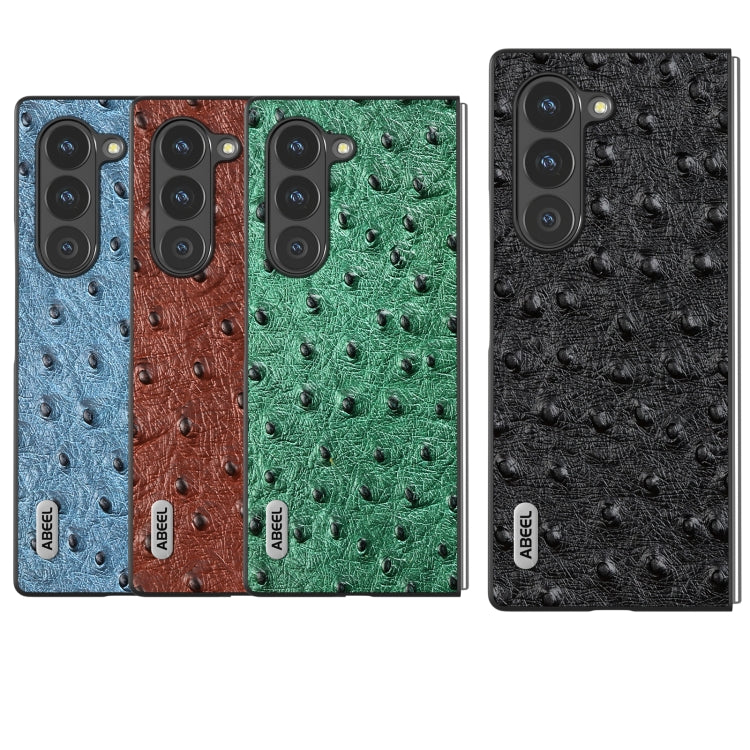 For Samsung Galaxy Z Fold6 ABEEL Genuine Leather Ostrich Texture Phone Case