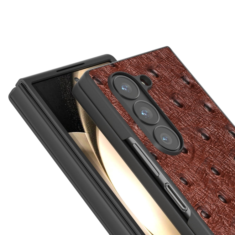 For Samsung Galaxy Z Fold6 ABEEL Genuine Leather Ostrich Texture Phone Case