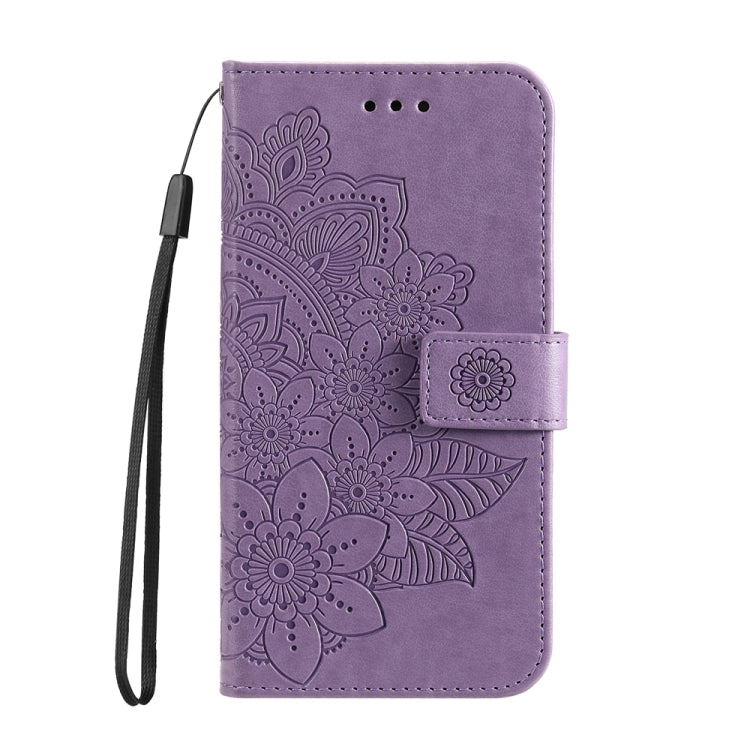 For Realme C65 4G Seven-petal Flowers Embossing Leather Phone Case