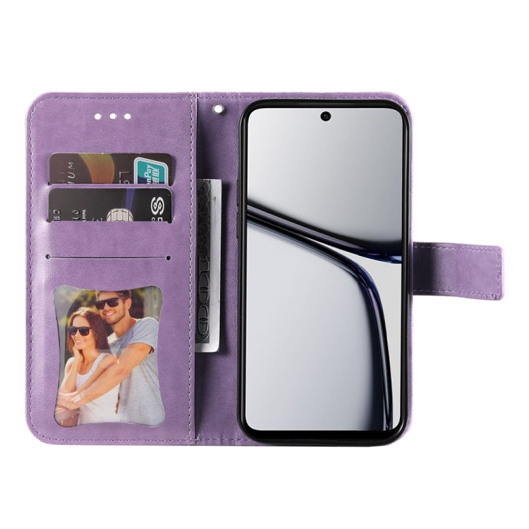 For Realme C65 4G Seven-petal Flowers Embossing Leather Phone Case