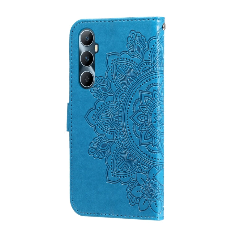 For Realme C65 4G Seven-petal Flowers Embossing Leather Phone Case