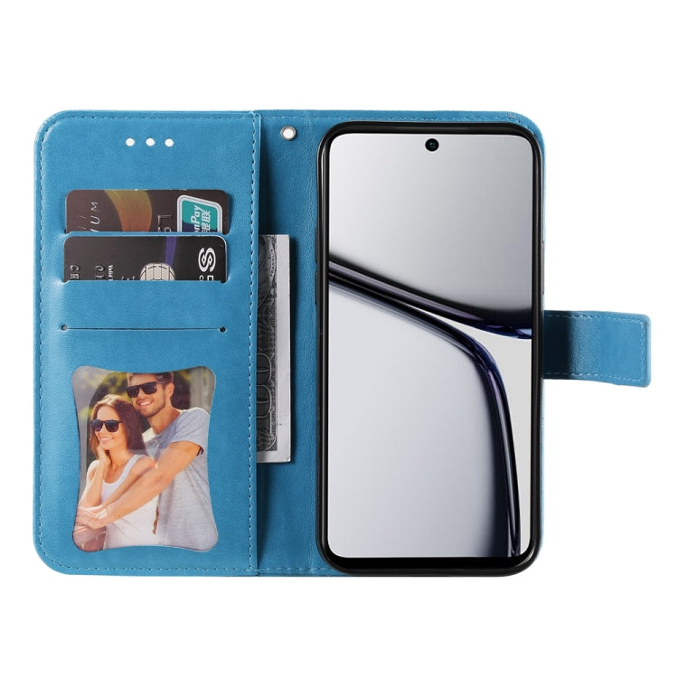 For Realme C65 4G Seven-petal Flowers Embossing Leather Phone Case