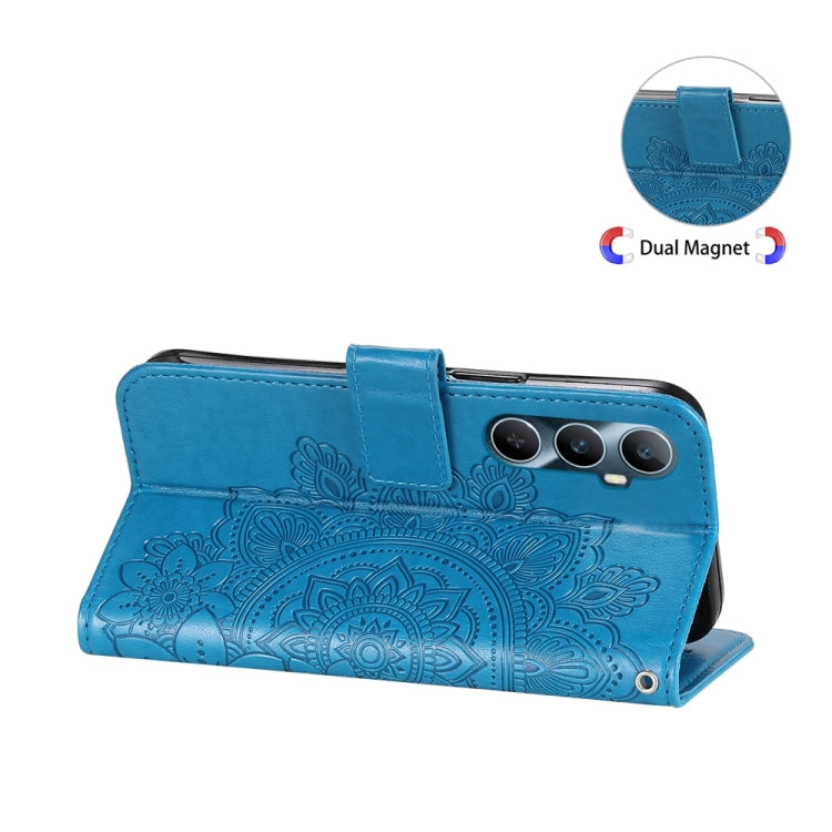For Realme C65 4G Seven-petal Flowers Embossing Leather Phone Case