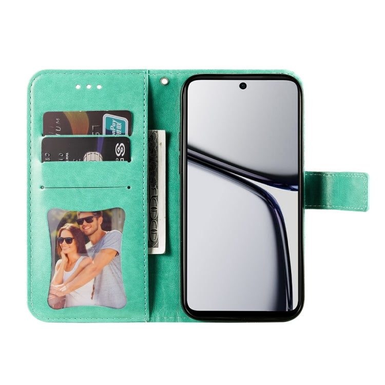 For Realme C65 4G Seven-petal Flowers Embossing Leather Phone Case