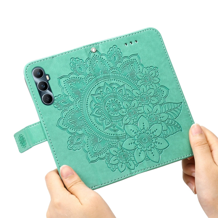 For Realme C65 4G Seven-petal Flowers Embossing Leather Phone Case