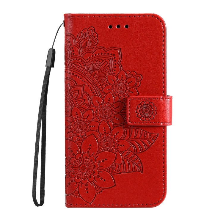 For Realme C65 4G Seven-petal Flowers Embossing Leather Phone Case