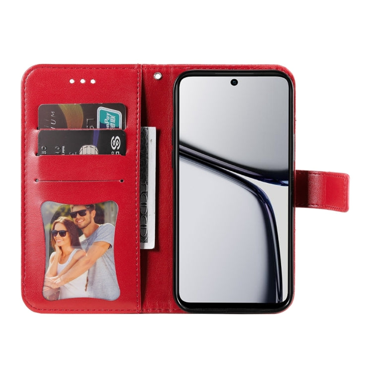 For Realme C65 4G Seven-petal Flowers Embossing Leather Phone Case