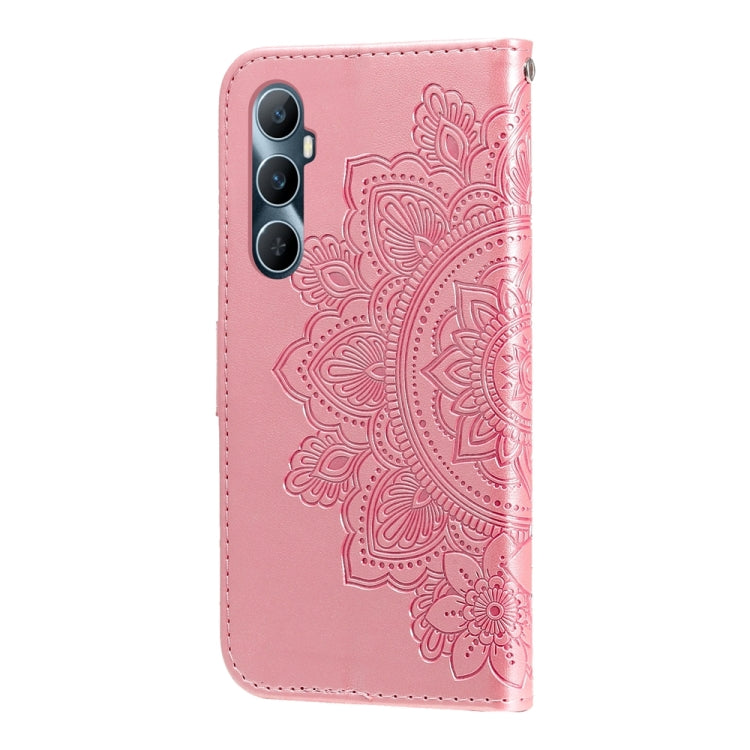 For Realme C65 4G Seven-petal Flowers Embossing Leather Phone Case