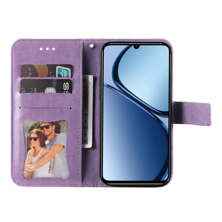 For Realme C63 / C61  / Note 60 Seven-petal Flowers Embossing Leather Phone Case