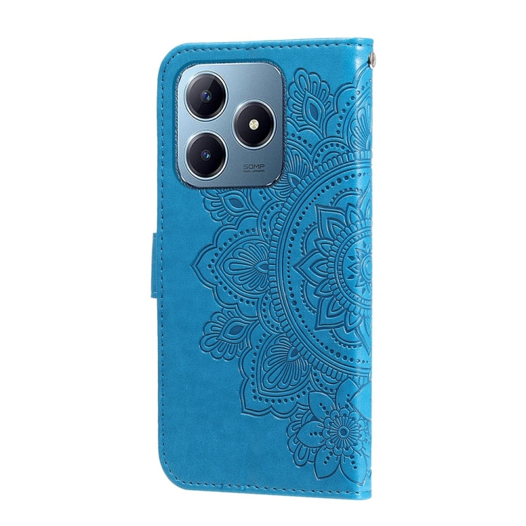 For Realme C63 / C61  / Note 60 Seven-petal Flowers Embossing Leather Phone Case