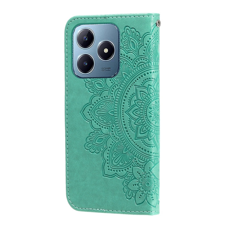For Realme C63 / C61  / Note 60 Seven-petal Flowers Embossing Leather Phone Case