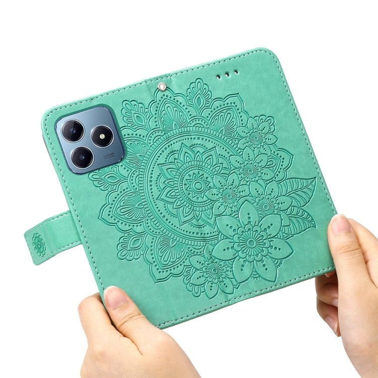 For Realme C63 / C61  / Note 60 Seven-petal Flowers Embossing Leather Phone Case