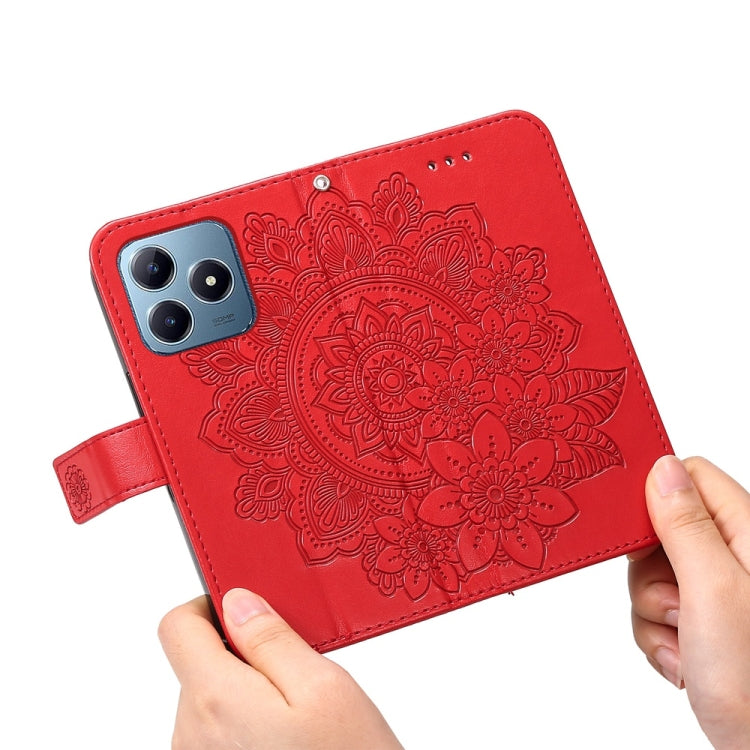 For Realme C63 / C61  / Note 60 Seven-petal Flowers Embossing Leather Phone Case