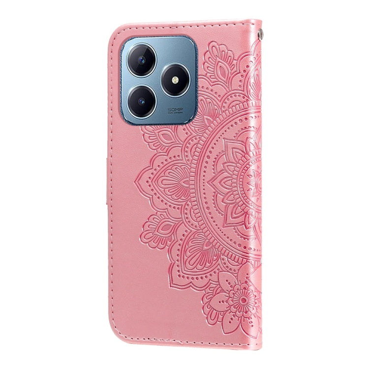 For Realme C63 / C61  / Note 60 Seven-petal Flowers Embossing Leather Phone Case