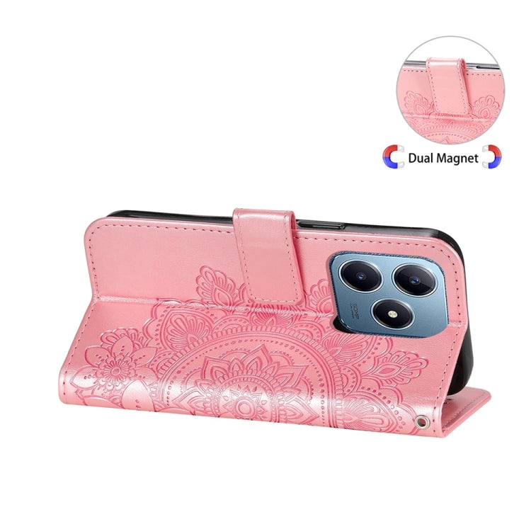 For Realme C63 / C61  / Note 60 Seven-petal Flowers Embossing Leather Phone Case