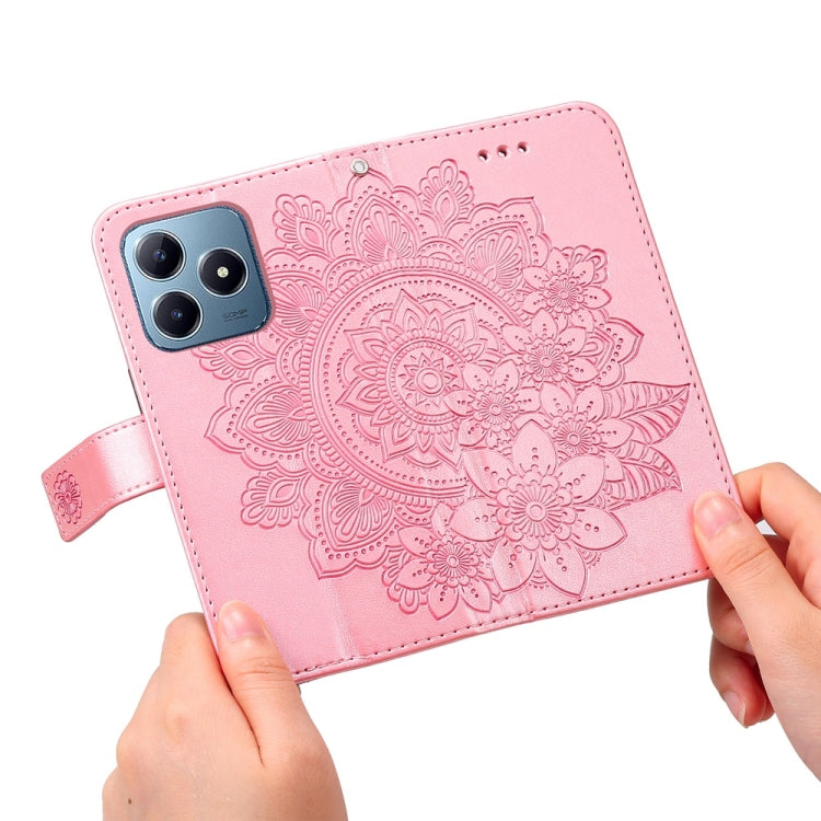 For Realme C63 / C61  / Note 60 Seven-petal Flowers Embossing Leather Phone Case
