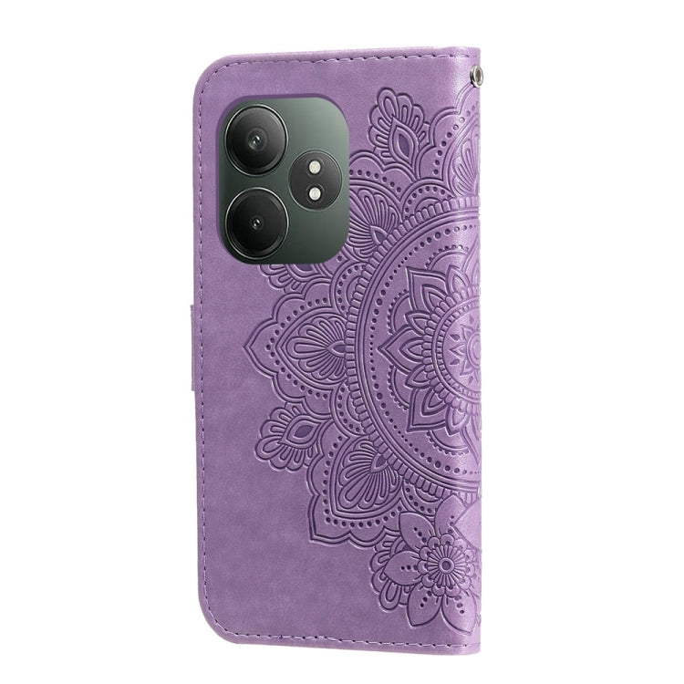 For Realme GT 6 / GT Neo6 SE Seven-petal Flowers Embossing Leather Phone Case