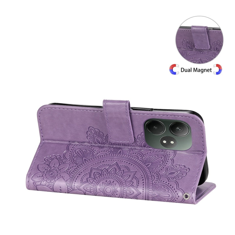 For Realme GT 6 / GT Neo6 SE Seven-petal Flowers Embossing Leather Phone Case