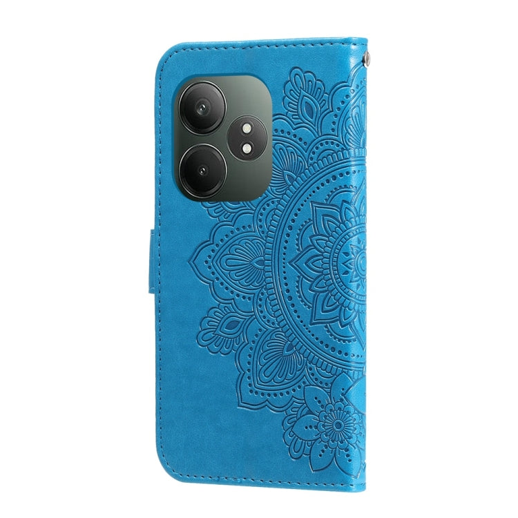 For Realme GT 6 / GT Neo6 SE Seven-petal Flowers Embossing Leather Phone Case