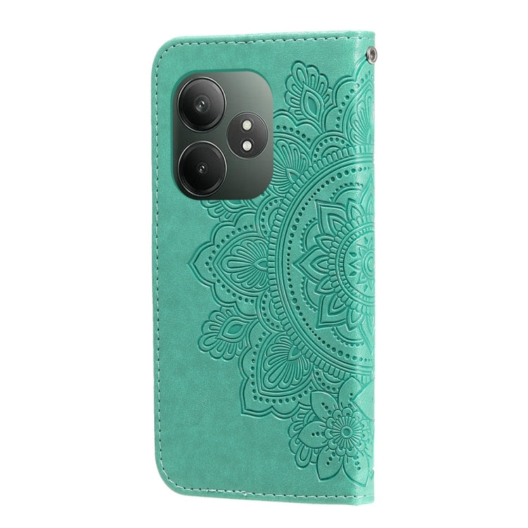 For Realme GT 6 / GT Neo6 SE Seven-petal Flowers Embossing Leather Phone Case