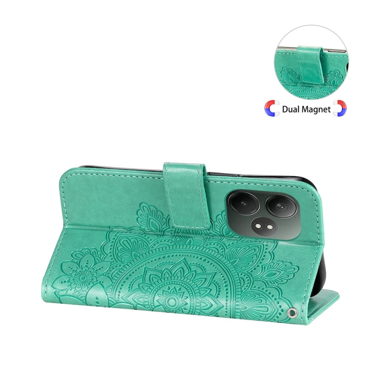 For Realme GT 6 / GT Neo6 SE Seven-petal Flowers Embossing Leather Phone Case