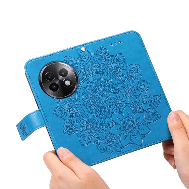 For Realme 13+ Seven-petal Flowers Embossing Leather Phone Case