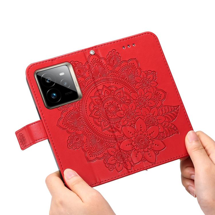 For Realme GT 7 Pro Seven-petal Flowers Embossing Leather Phone Case