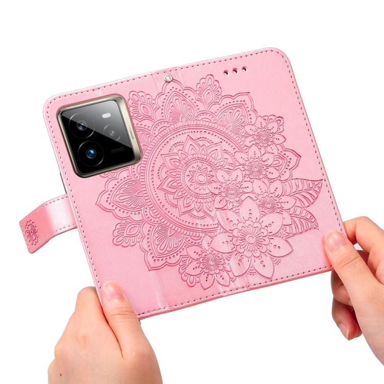 For Realme GT 7 Pro Seven-petal Flowers Embossing Leather Phone Case