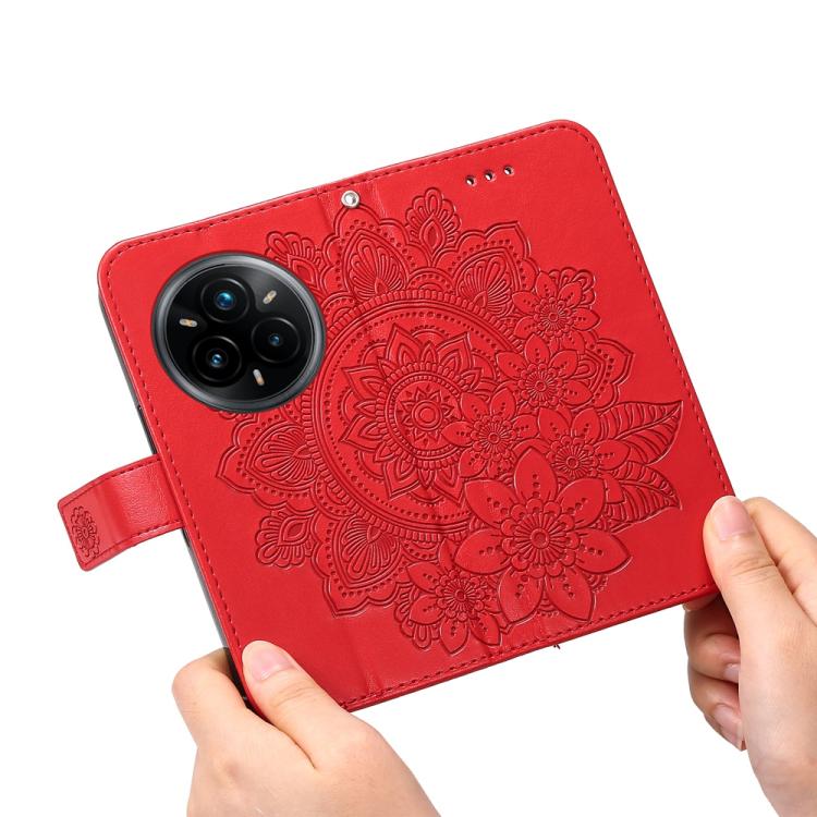 For Realme 14 Pro+ Global Seven-petal Flowers Embossing Leather Phone Case