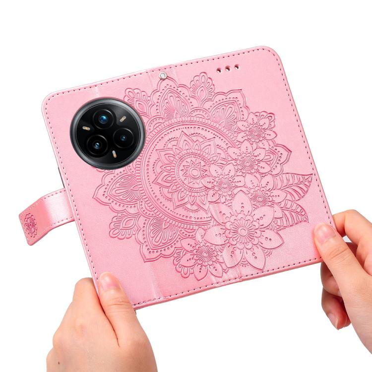 For Realme 14 Pro+ Global Seven-petal Flowers Embossing Leather Phone Case