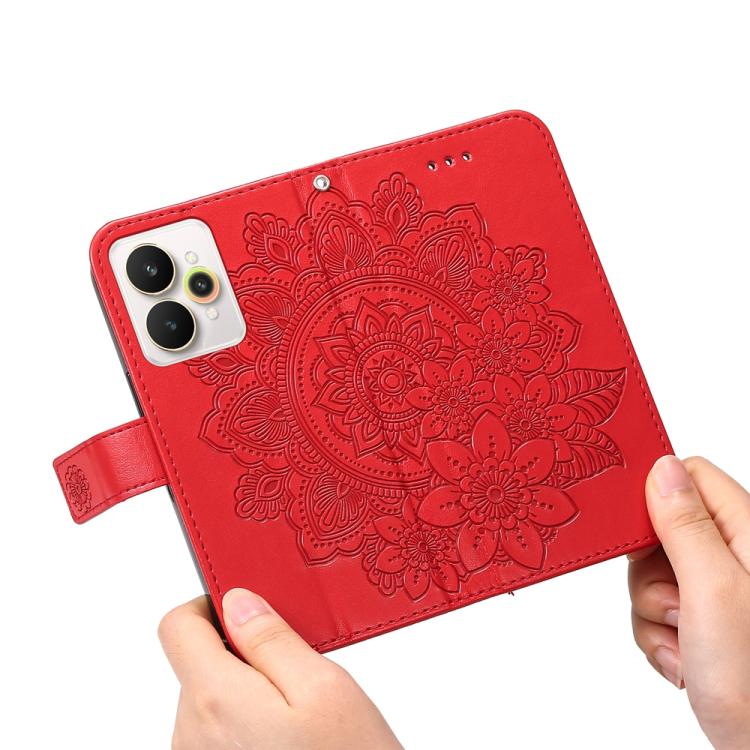 For Realme 15 5G / Realme 15 Pro 5G Seven-petal Flowers Embossing Leather Phone Case