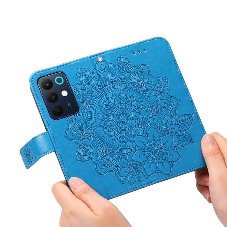 For Realme 15x 5G India / Realme C85 5G Seven-petal Flowers Embossing Leather Phone Case